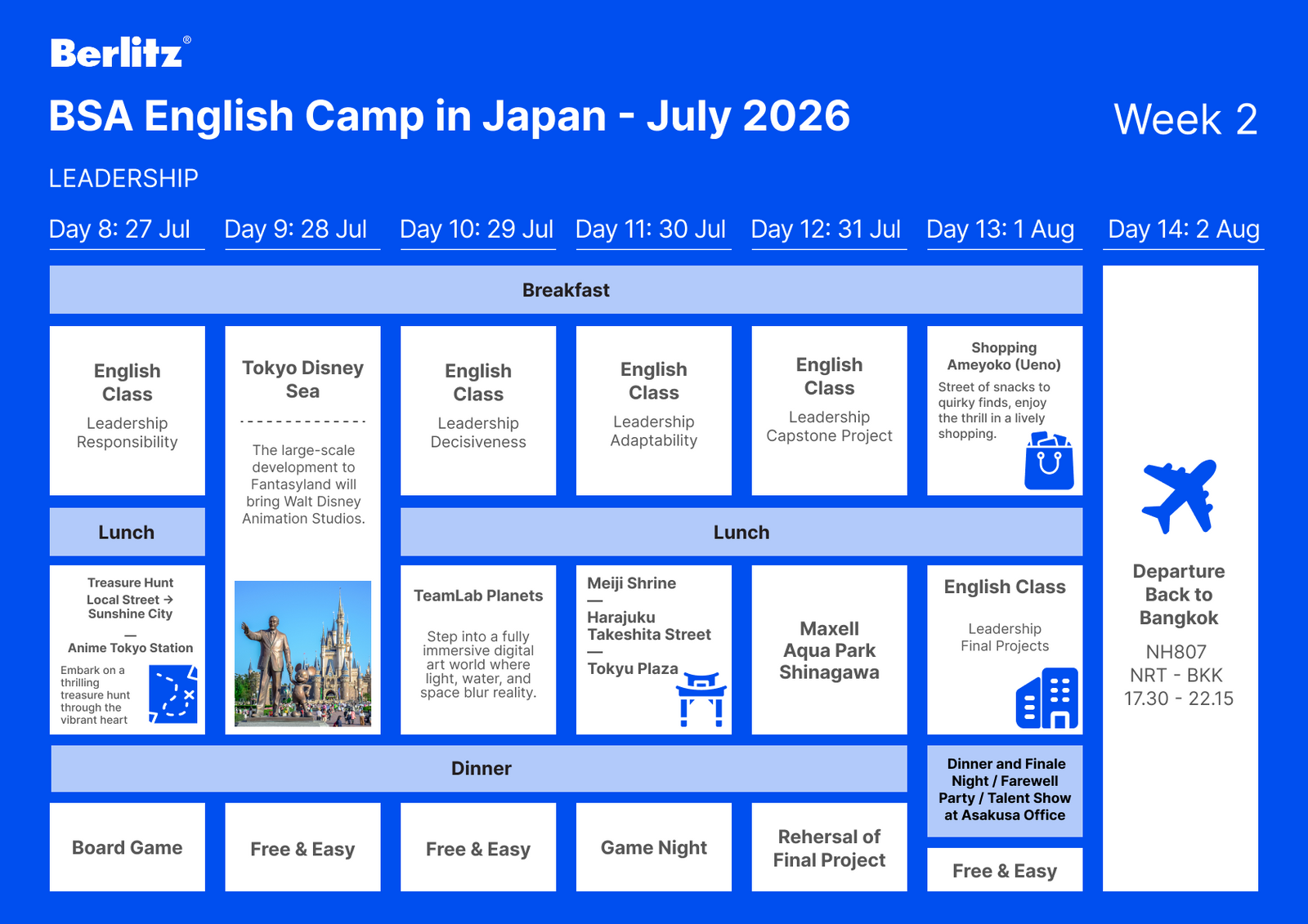 日本での英語キャンプ – Berlitz Thailand